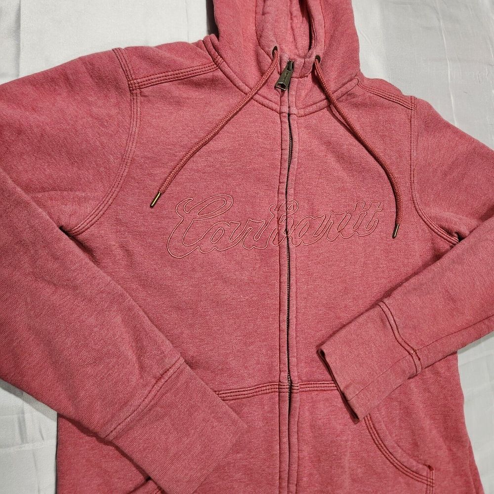 Carhartt Clarksburg Hoodie Women S Full Zip Spellout Workwear Pinkman Cowgirl